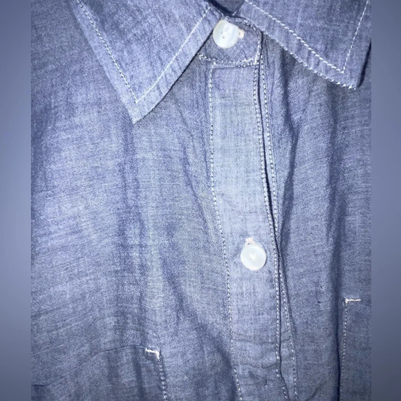 Converse One Star Long Sleeve Button Up Gray Shirt Men’s Size Medium W/Pockets - Picture 2 of 6